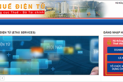 Từ ngày 6/5 triển khai dịch vụ thuế điện tử eTax tại 15 tỉnh, thành phố
