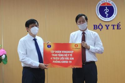 Bộ Y tế tiếp nhận 160 tỷ đồng và kinh phí mua 4 triệu liều vaccine