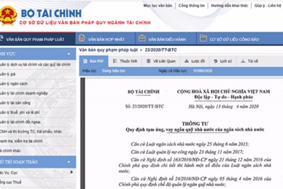 Các tỉnh được tạm ứng ngân quỹ nhà nước để xử lý thiếu hụt tạm thời quỹ ngân sách cấp tỉnh