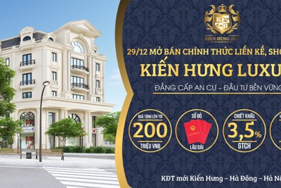 Mở bán chính thức liên kề, shophouse Kiến Hưng Luxury