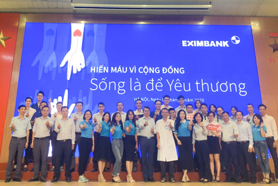 Eximbank tổ chức ngày hội hiến máu nhân đạo “Sống là để yêu thương”