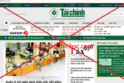 Chặn website đăng tải trái phép, mạo danh Tạp chí điện tử Tài chính