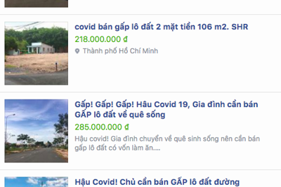 Thận trọng với quảng cáo bất động sản giá rẻ vì dịch Covid-19