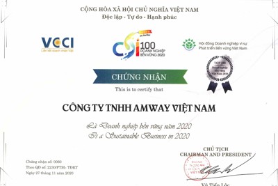Amway kiên định mục tiêu phát triển bền vững, vì sức khỏe cộng đồng