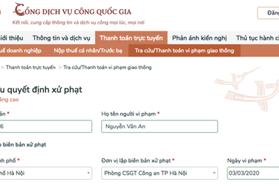 Người vi phạm giao thông được nộp phạt trực tuyến từ 30/6/2020 