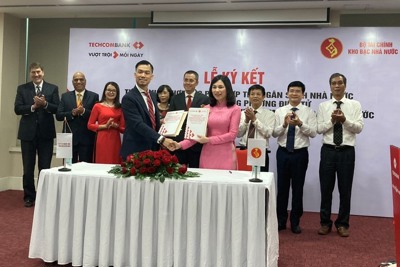 Kho bạc Nhà nước và Techcombank phối hợp thu ngân sách và thanh toán song phương điện tử