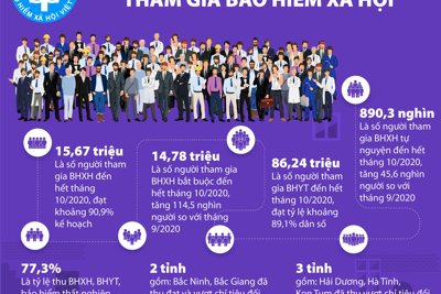 [Infographics] Đã có 15,67 triệu người tham gia bảo hiểm xã hội