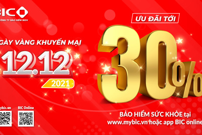 BIC giảm tới 30% phí bảo hiểm sức khỏe khi mua trực tuyến vào ngày 12/12