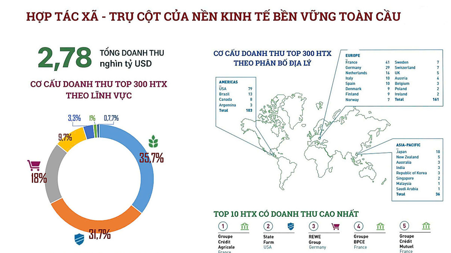 Kinh tế hợp tác xã khẳng định vị thế trên quy mô toàn cầu Kinh tế hợp tác xã khẳng định vị thế trên quy mô toàn cầu