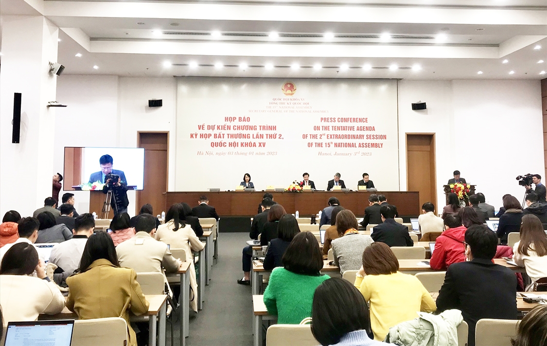 Họp báo về Dự kiến chương trình Kỳ họp bất thường lần thứ 2, Quốc hội khoá XV.