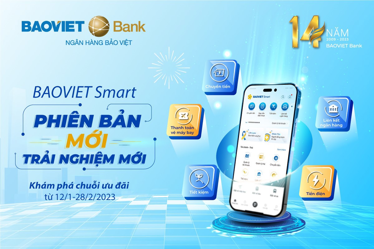 Giao diện mới của ứng dụng BAOVIET Smart.