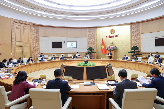Thủ tướng chủ trì phiên họp Chính phủ chuyên đề xây dựng pháp luật tháng 4/2023 - Ảnh: VGP/Nhật Bắc