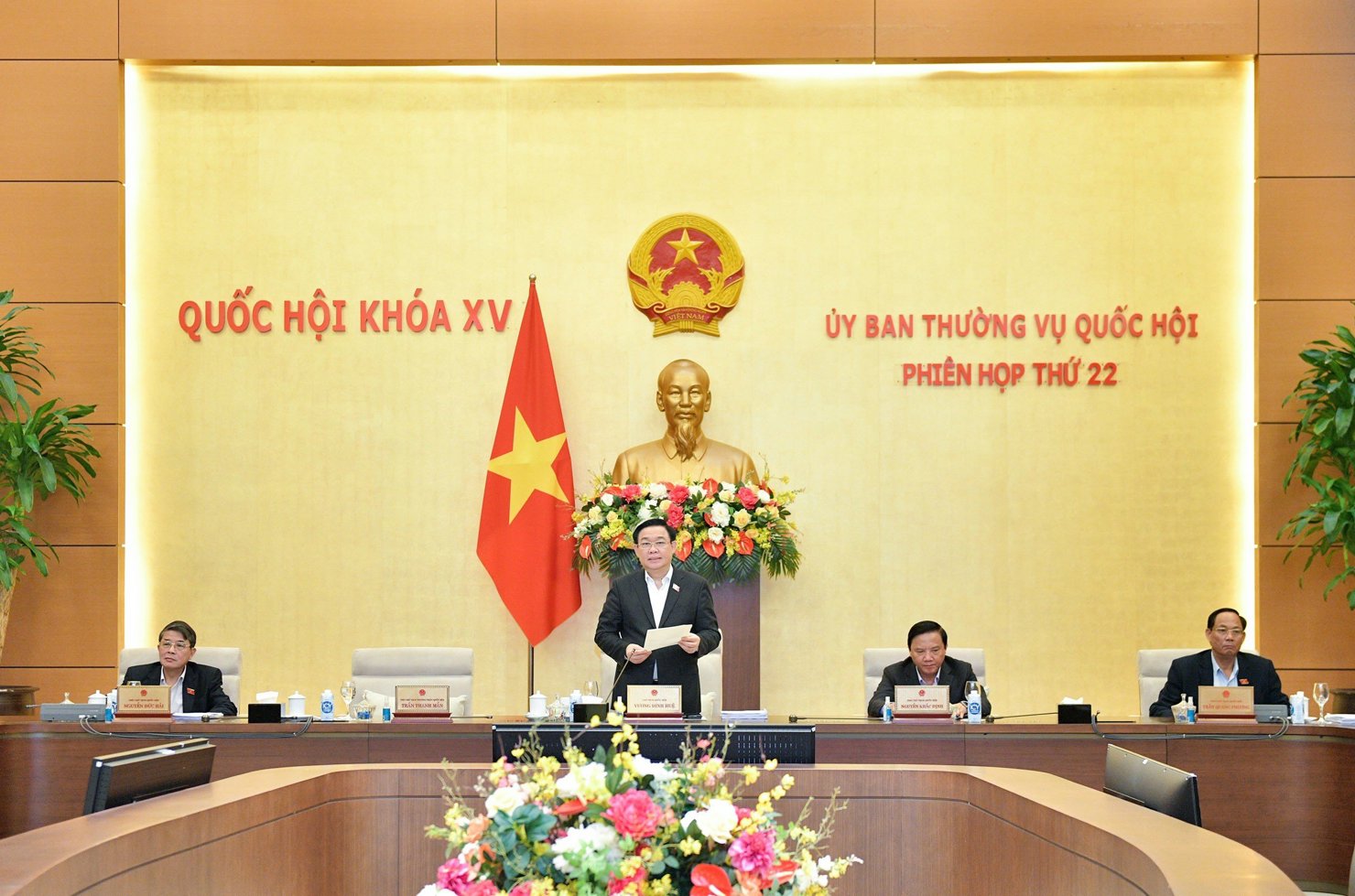 Chủ tịch Quốc hội Vương Đình Huệ phát biểu bế mạc Phiên họp thứ 22.