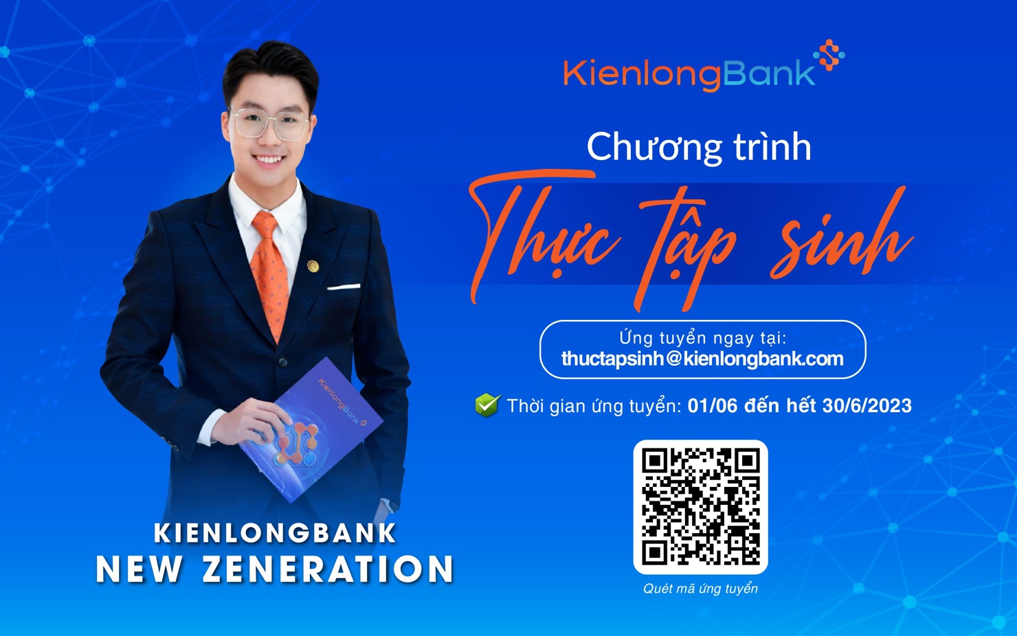 KienlongBank chính thức mở đăng ký chương trình “Thực tập sinh tiềm năng năm 2023”. Ảnh: KLB