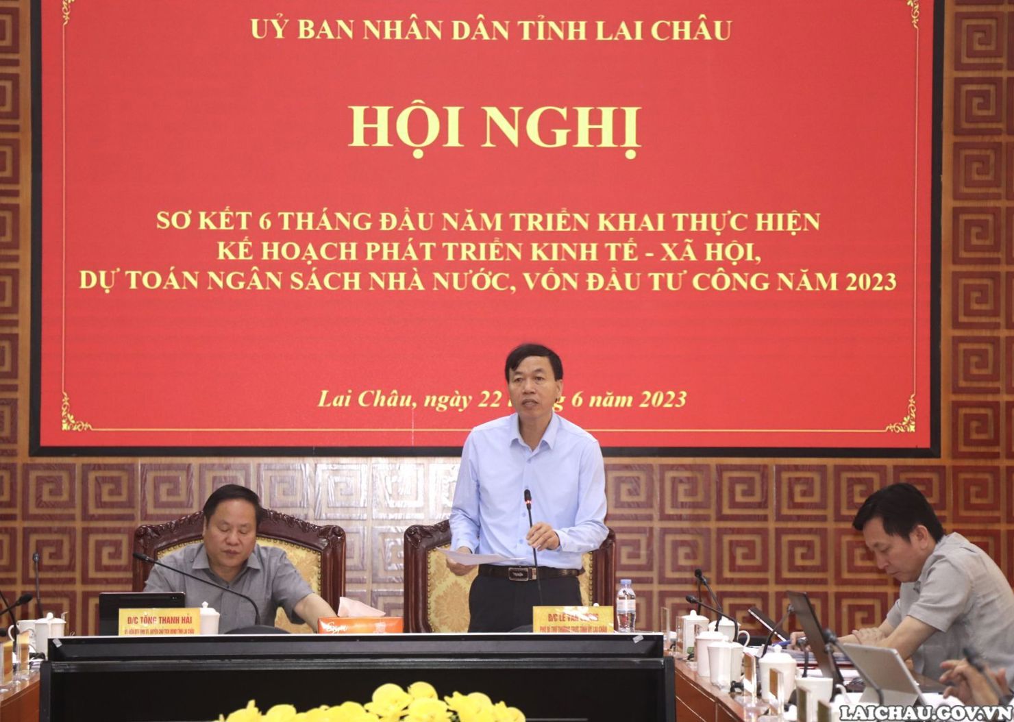 UBND Tỉnh Lai Châu tổ chức hội nghị sơ kết 6 tháng đầu năm triển khai thực hiện dự toán ngân sách nhà nước, vốn đầu tư công năm 2023.