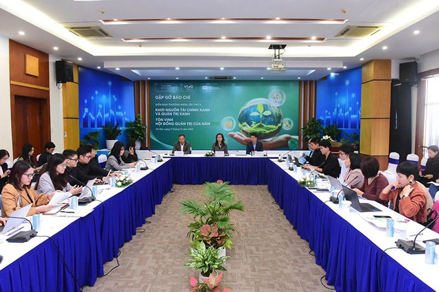 VIOD thông tin về việc tổ chức diễn đàn thường niên lần thứ 6 với chủ đề “Khơi nguồn tài chính xanh, quản trị xanh” - Ảnh:VGP/Toàn Thắng