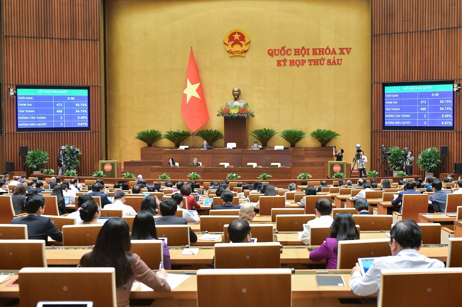 Quang cảnh phiên họp sáng 24/11.