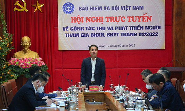 Tổng Giám đốc BHXH Việt Nam Nguyễn Thế Mạnh chủ trì hội nghị.