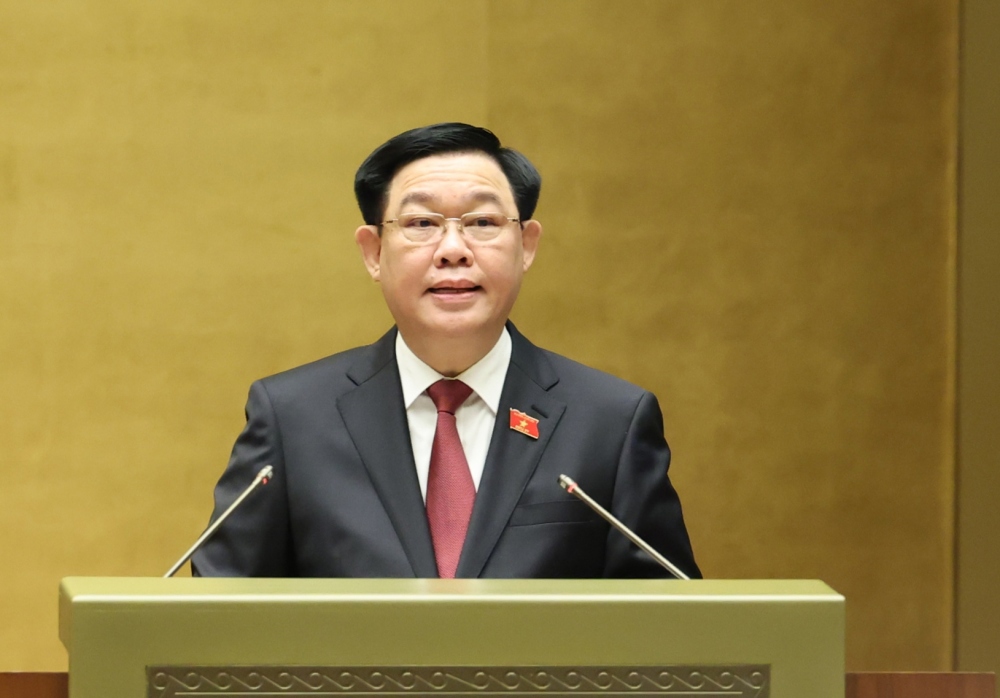 Chủ tịch Quốc hội phát biểu khai mạc phiên họp.