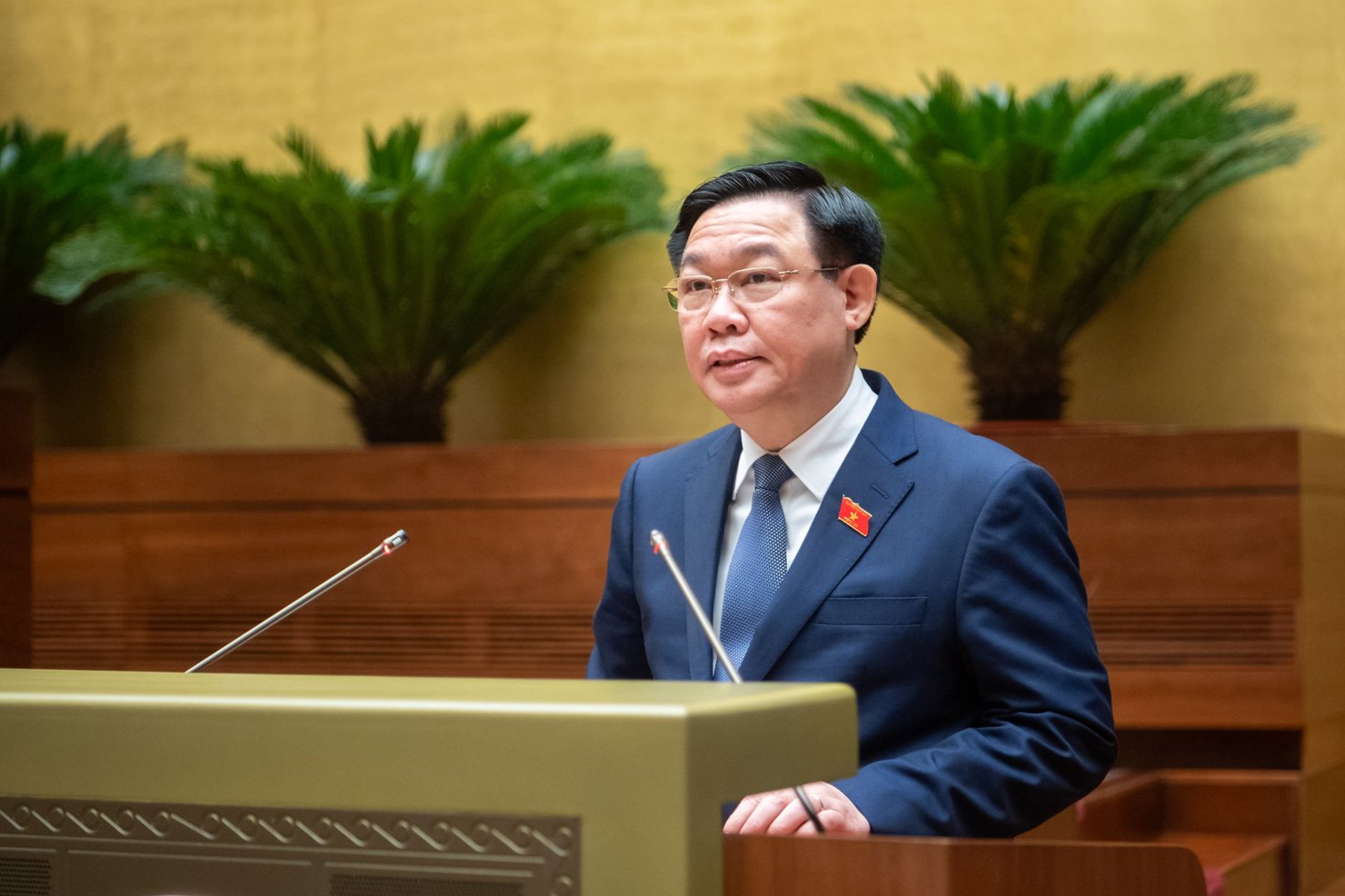 Chủ tịch Quốc hội Vương Đình Huệ phát biểu bế mạc phiên họp.