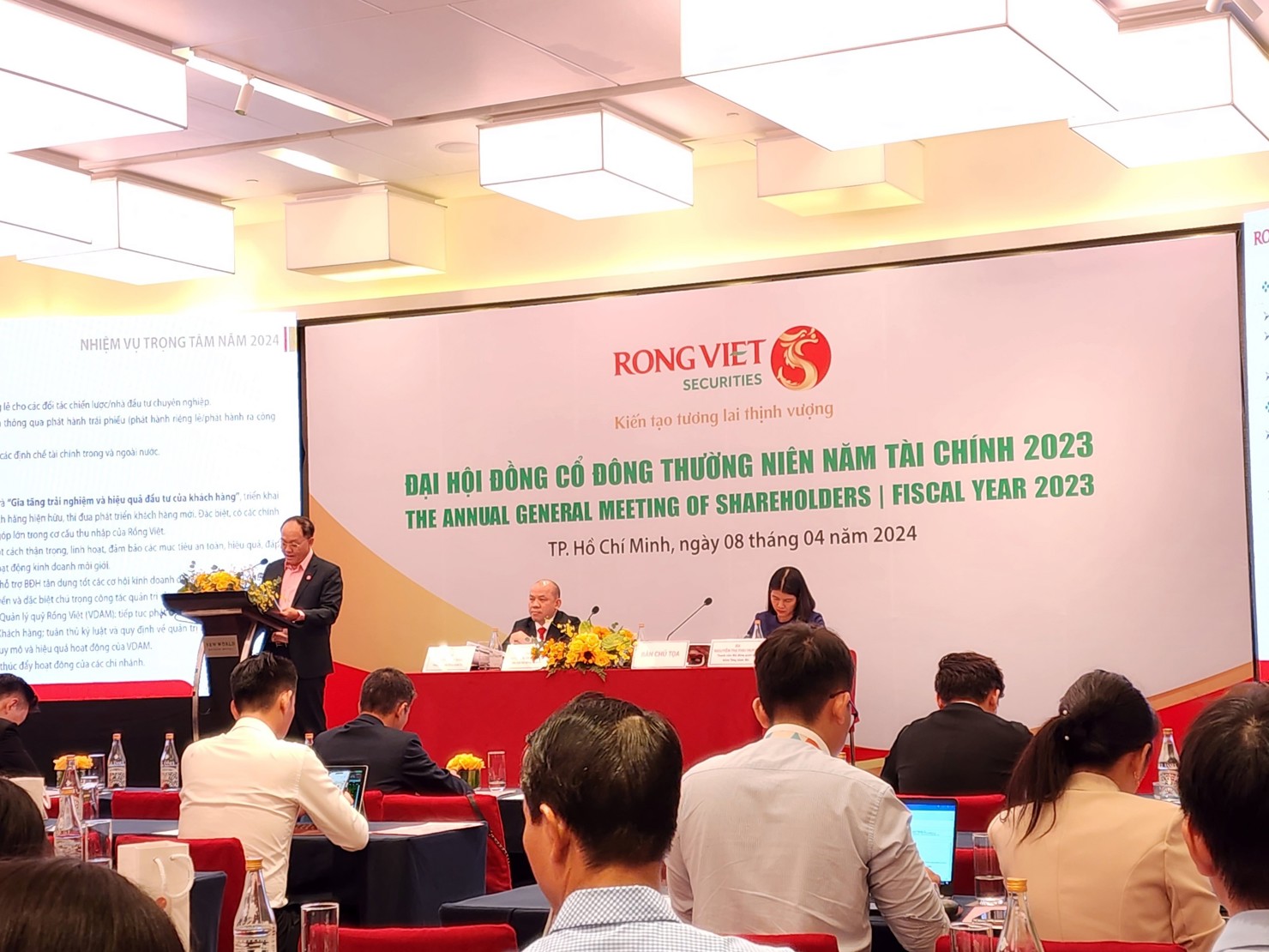 Kế hoạch kinh doanh năm 2024 của Chứng khoán Rồng Việt với lợi nhuận trước thuế ở mức 360 tỷ đồng. Ảnh: HC
