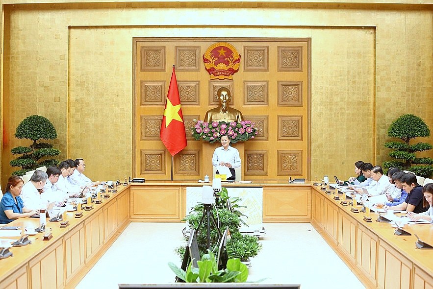 Quang cảnh cuộc họp bàn giải pháp chỉ đạo điều hành giá trong thời gian tới. Ảnh: Đức Minh