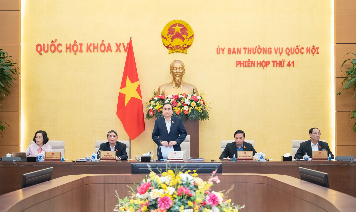 Chủ tịch Quốc hội Trần Thanh Mẫn phát biểu khai mạc phiên họp.