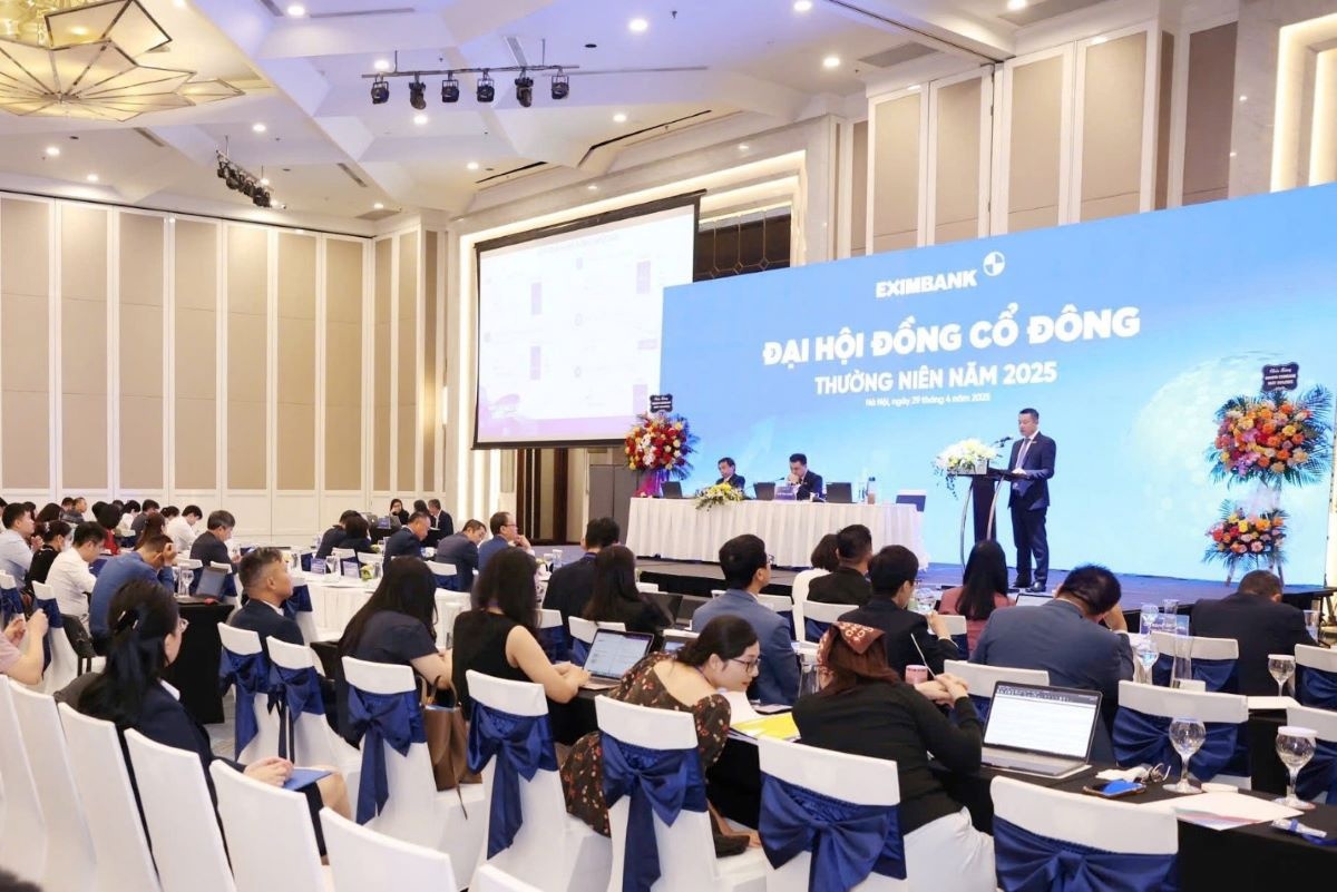 Toàn cảnh ĐHĐCĐ thường niên Eximbank diễn ra vào ngày 29/4/2025 tại Hà Nội.
