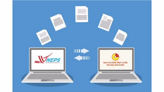 Kết nối dữ liệu hợp đồng điện tử với mạng đấu thầu quốc gia trên hệ thống Dịch vụ công trực tuyến Kho bạc Nhà nước.