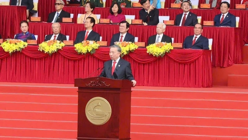 Tổng Bí thư Tô Lâm tại Lễ kỷ niệm. Ảnh: TTXVN