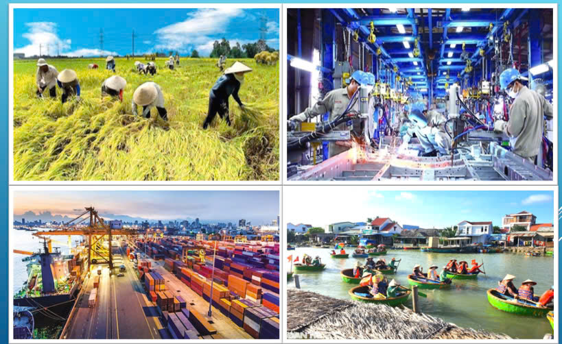 Cơ cấu kinh tế Việt Nam theo khu vực kinh tế chuyển dịch trong từng giai đoạn.
