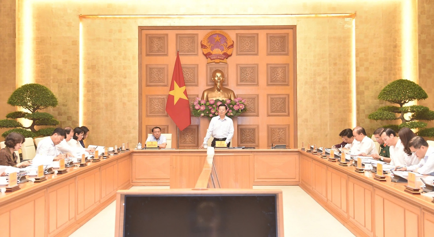 Toàn cảnh phiên họp của Ban Chỉ đạo Triển lãm thành tựu kinh tế- xã hội nhân dịp kỷ niệm 80 năm Ngày Quốc khánh. Ảnh: VGP