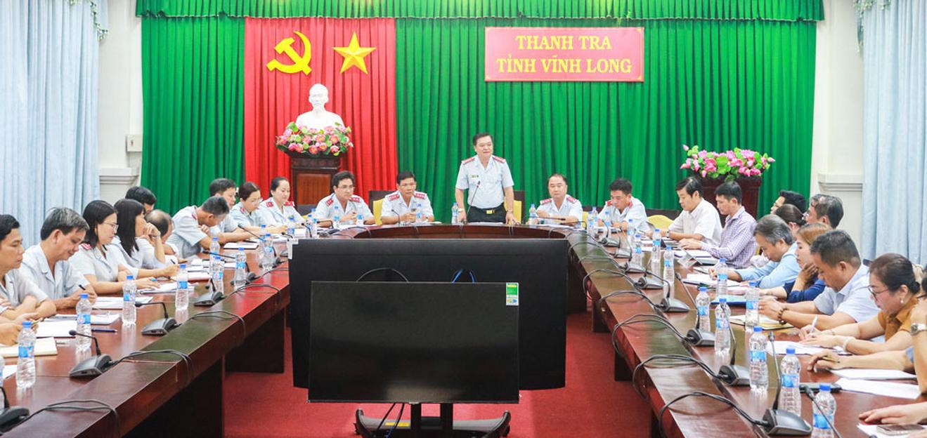 Thanh tra Tỉnh Vĩnh Long công bố quyết định thanh tra. Ảnh: Thanh tra tỉnh Vĩnh Long