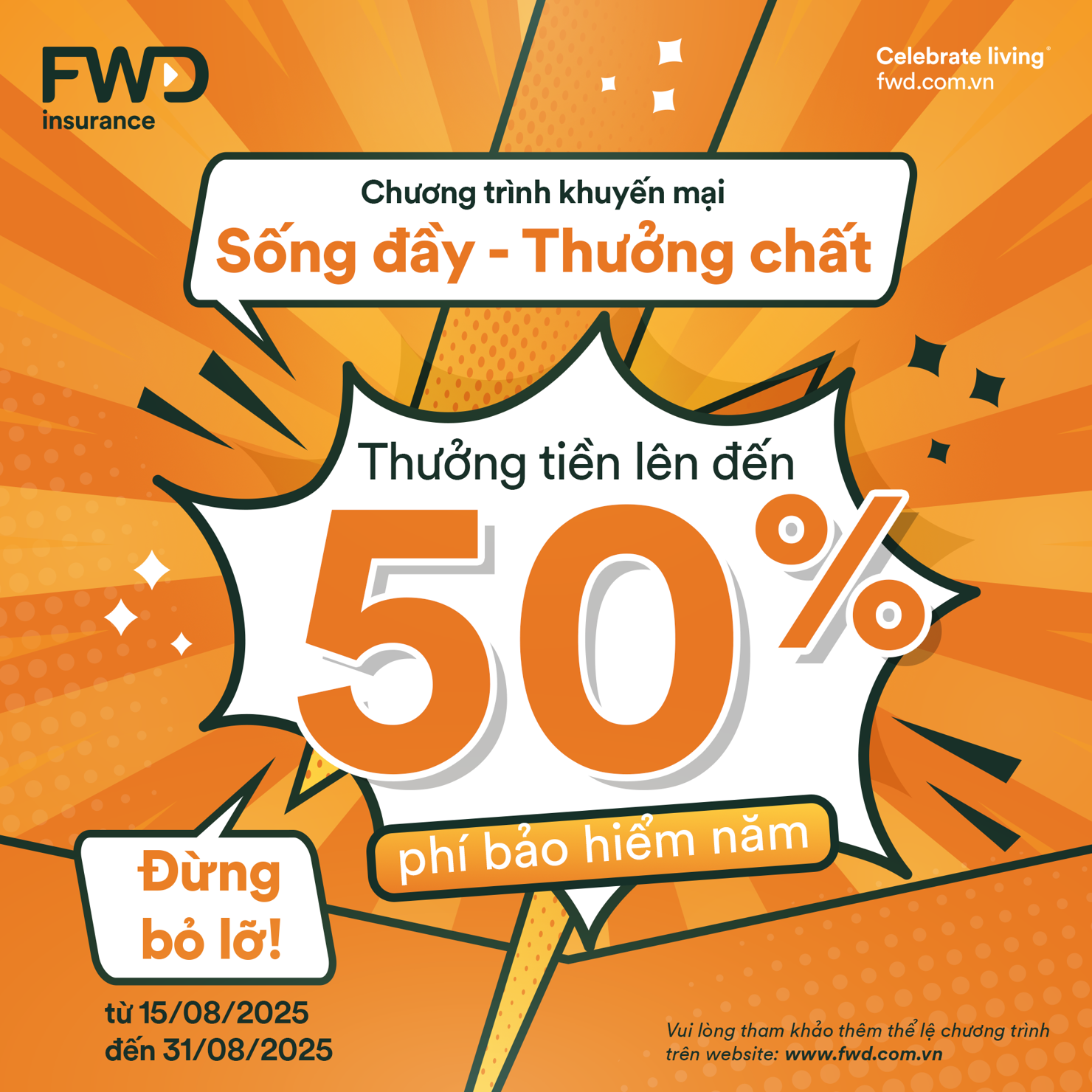FWD Việt Nam vừa triển khai Chương trình khuyến mại đặc biệt mang tên “Sống đầy - Thưởng chất” với nhiều quà tặng ý nghĩa dành tặng cho khách hàng.