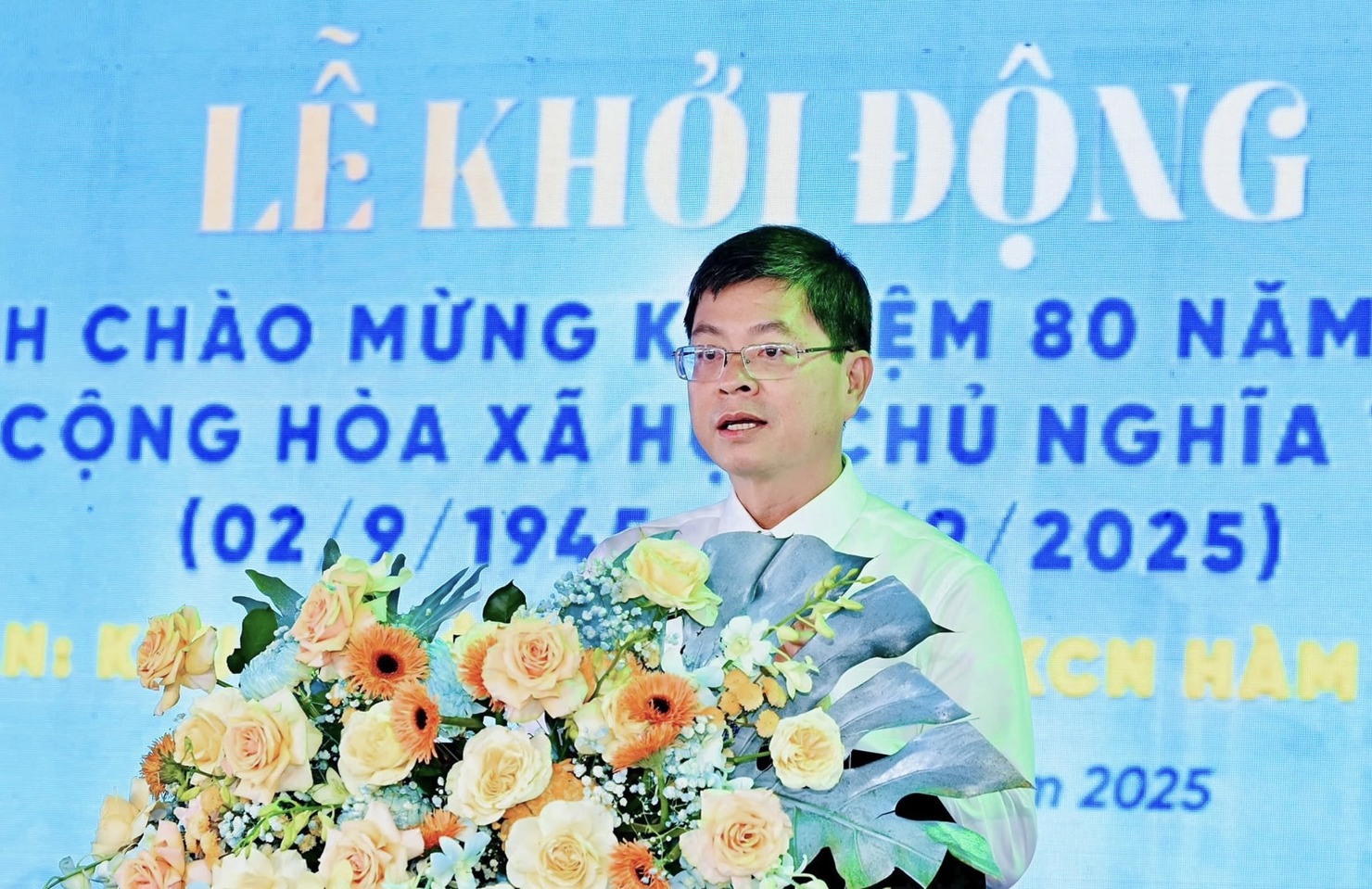 Phó chủ tịch UBND tỉnh Lâm Đồng Nguyễn Hồng Hải phát biểu tại  lễ khởi động. Ảnh: N.L