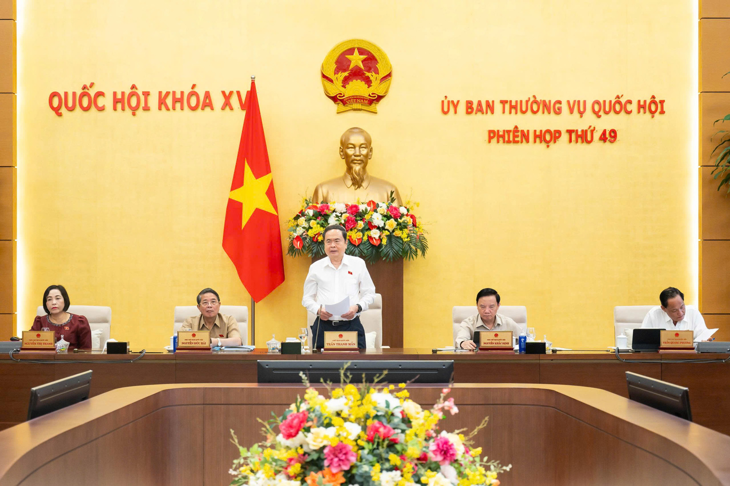 Chủ tịch Quốc hội Trần Thanh Mẫn phát biểu khai mạc phiên họp.