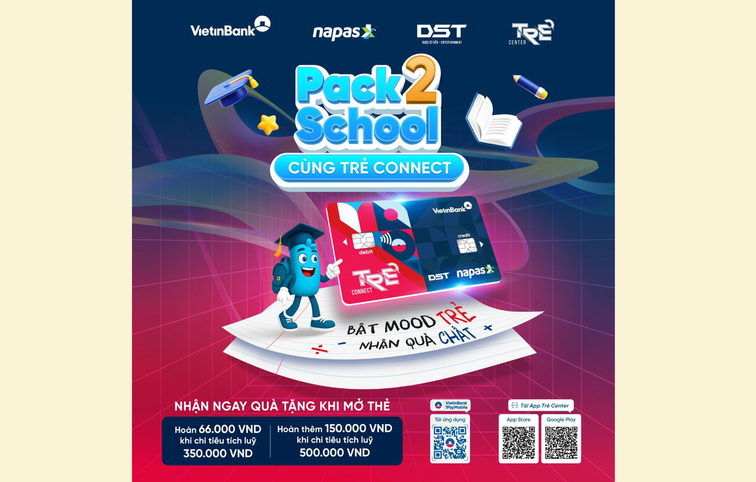 Sản phẩm thẻ mang thương hiệu VietinBank, DST và NAPAS
