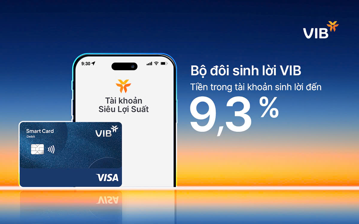 Bộ đôi sinh lời VIB mang đến lợi ích đến 9,3%. Ảnh: VIB