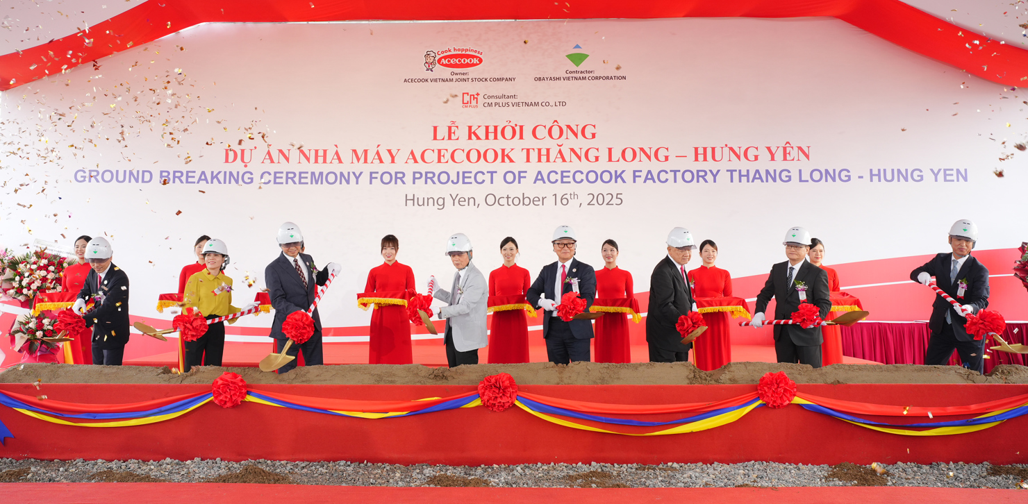 Lễ động thổ Nhà máy Acecook Việt Nam tại Khu công nghiệp Thăng Long II.