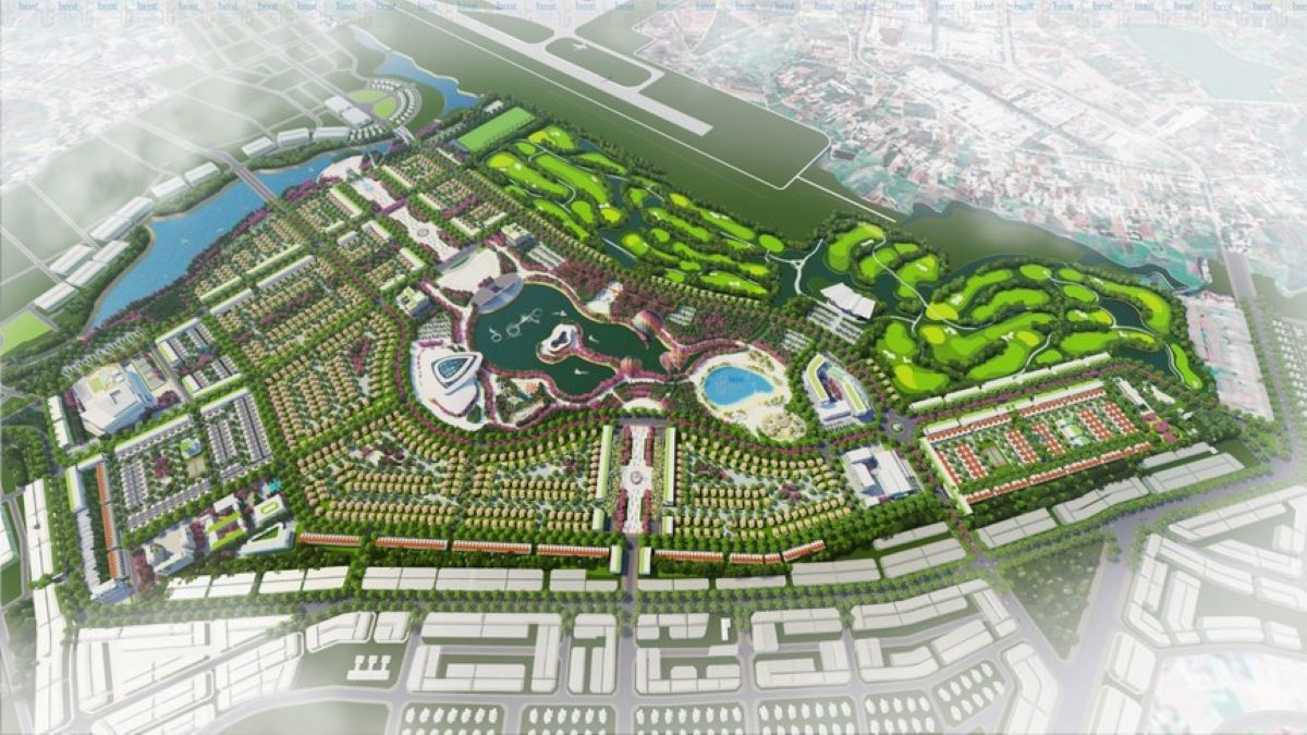 Phối cảnh một dự án khu đô thị có sân golf ở Gia Lai. Ảnh: DN
