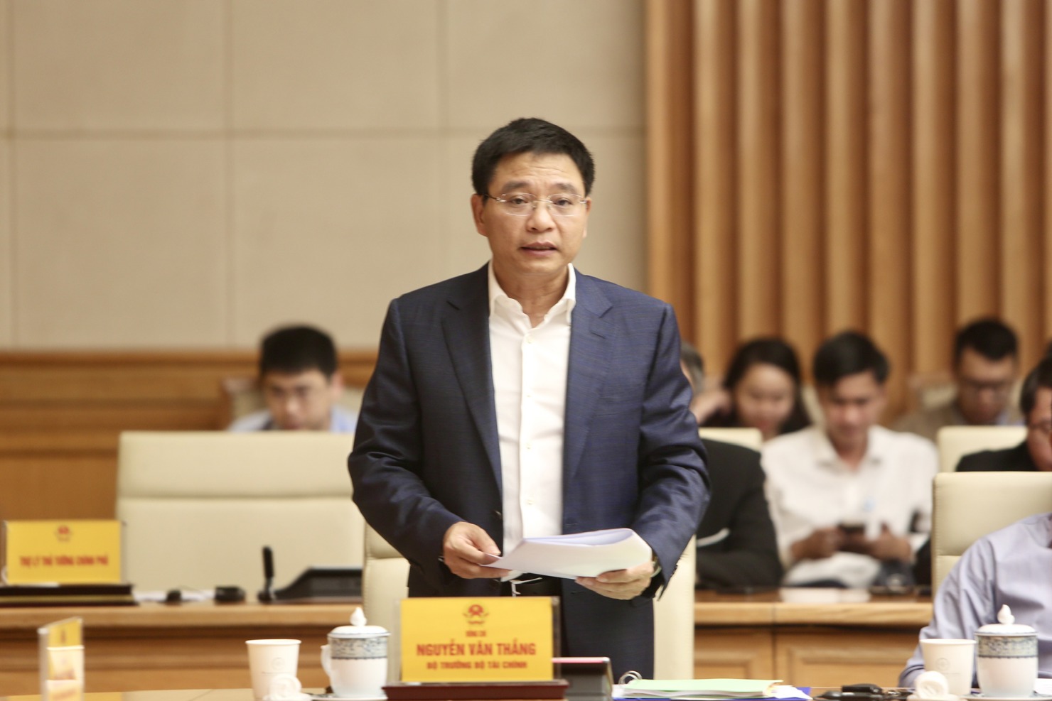 Bộ trưởng Bộ Tài chính Nguyễn Văn Thắng phát biểu tại Hội nghị.