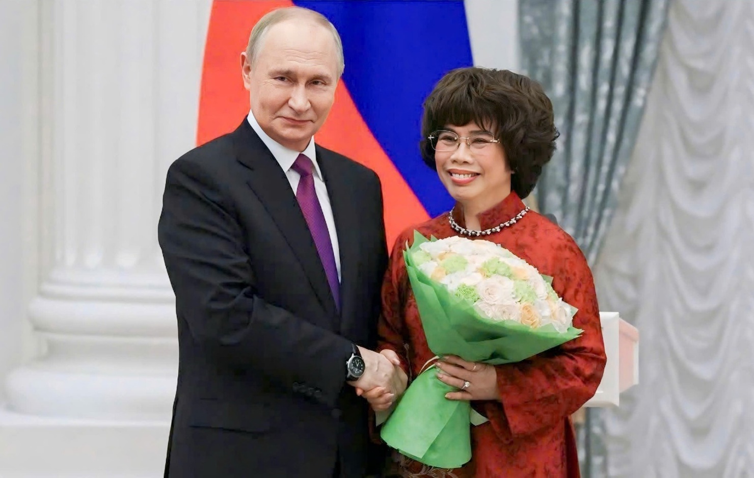 Tổng thống Putin đánh giá, các dự án khởi xướng của bà Thái Hương góp phần thúc đẩy quan hệ đối tác chiến lược Nga-Việt.