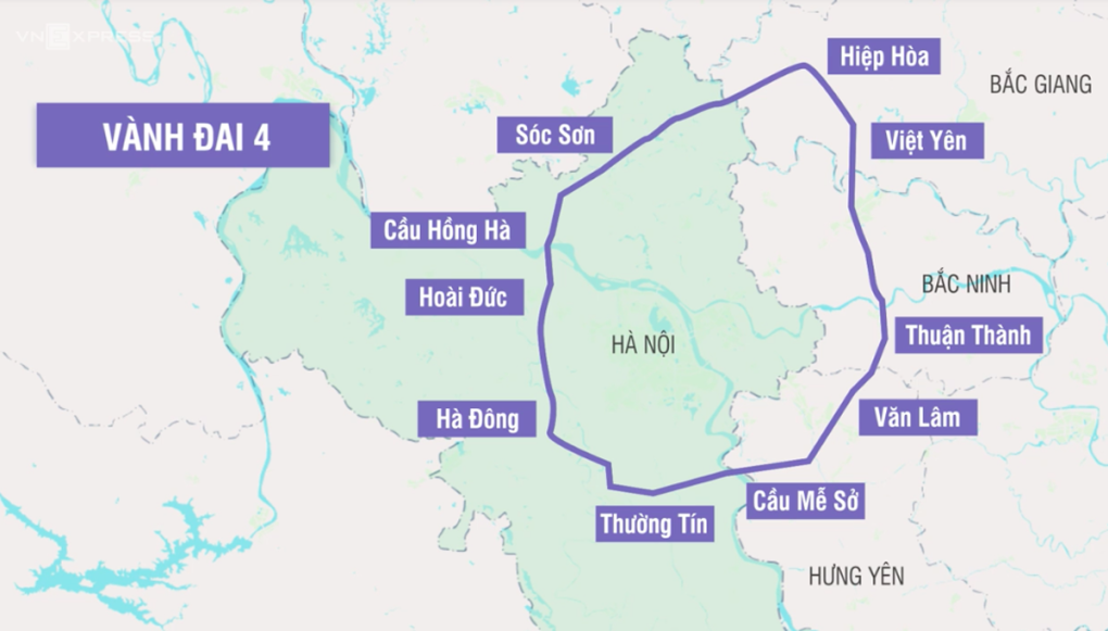 Đại dự án đường vành đai 4 - Vùng Thủ đô đã được phê duyệt từ năm 2011