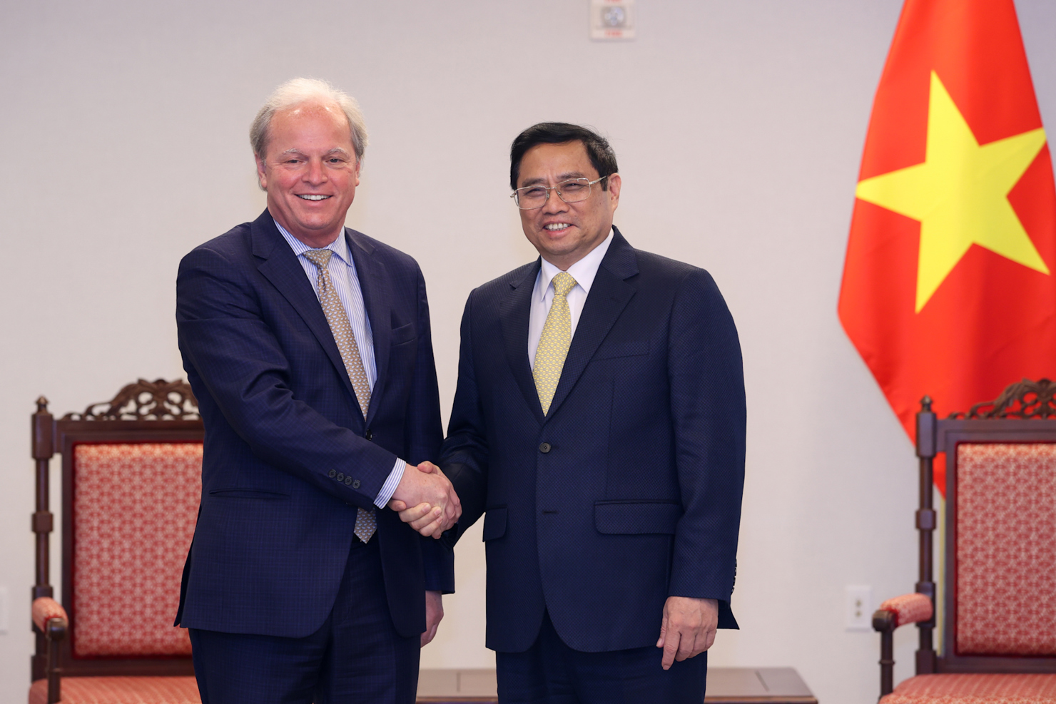 Thủ tướng Phạm Minh Chính tiếp ông Axel Van Trotsenburg, Tổng Giám đốc điều hành Ngân hàng Thế giới (WB) - Ảnh: VGP/Nhật Bắc.