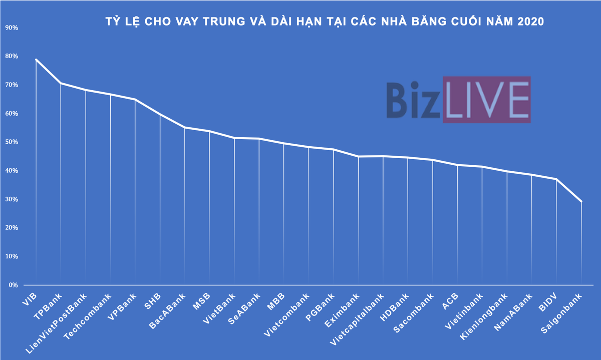 Một số NHTM có xu hướng đẩy cao tỷ trọng cho vay trung dài hạn gắn với phân khúc khách hàng cá nhân
