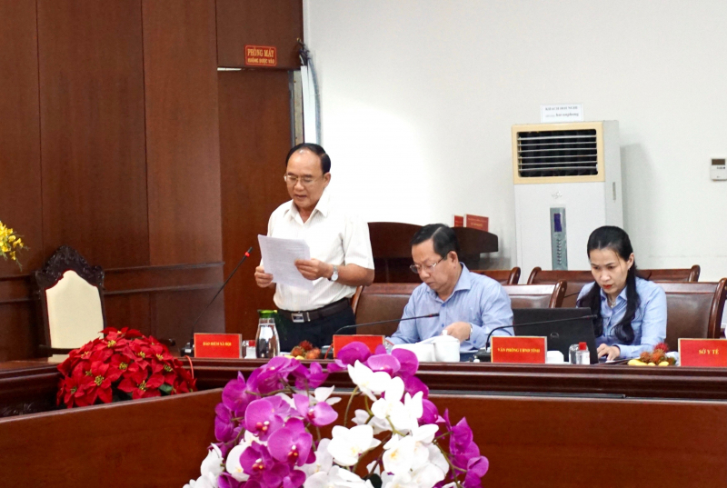 Giám đốc BHXH tỉnh Kiên Giang Trần văn Minh phát biểu.