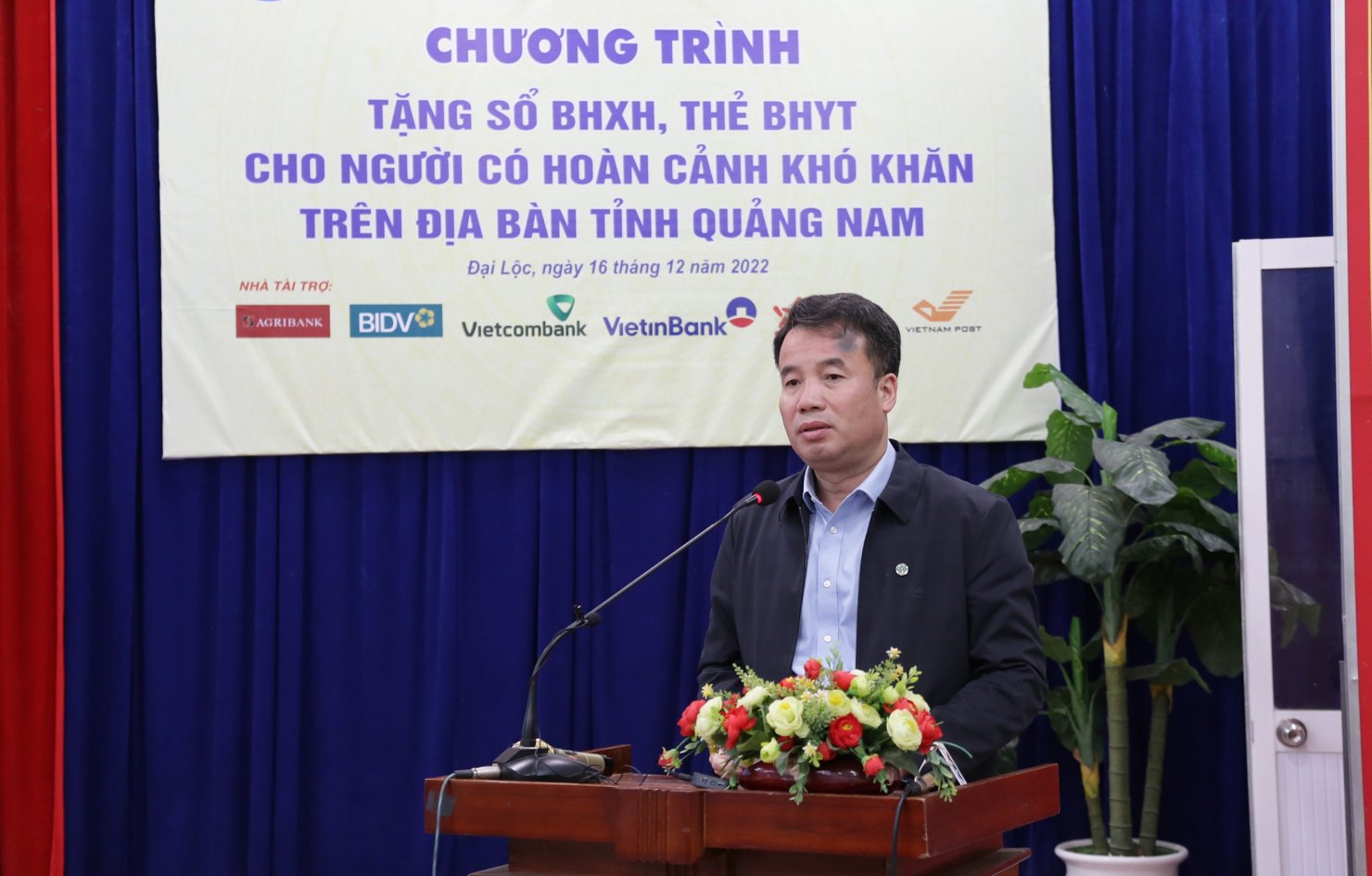 Tổng Giám đốc BHXH Việt Nam Nguyễn Thế Mạnh phát biểu tại buổi lễ. 