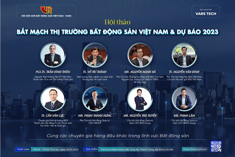  Poster giới thiệu Hội thảo về thị trường bất động sản vào tháng 1/2023.