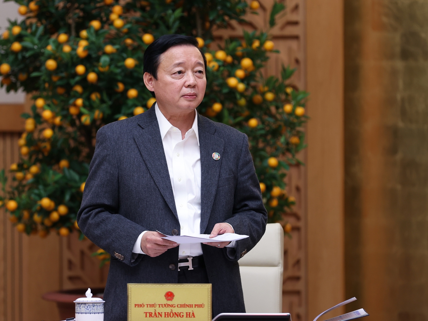 Phó Thủ tướng Trần Hồng Hà phát biểu tại cuộc họp. Ảnh: VGP/Nhật Bắc