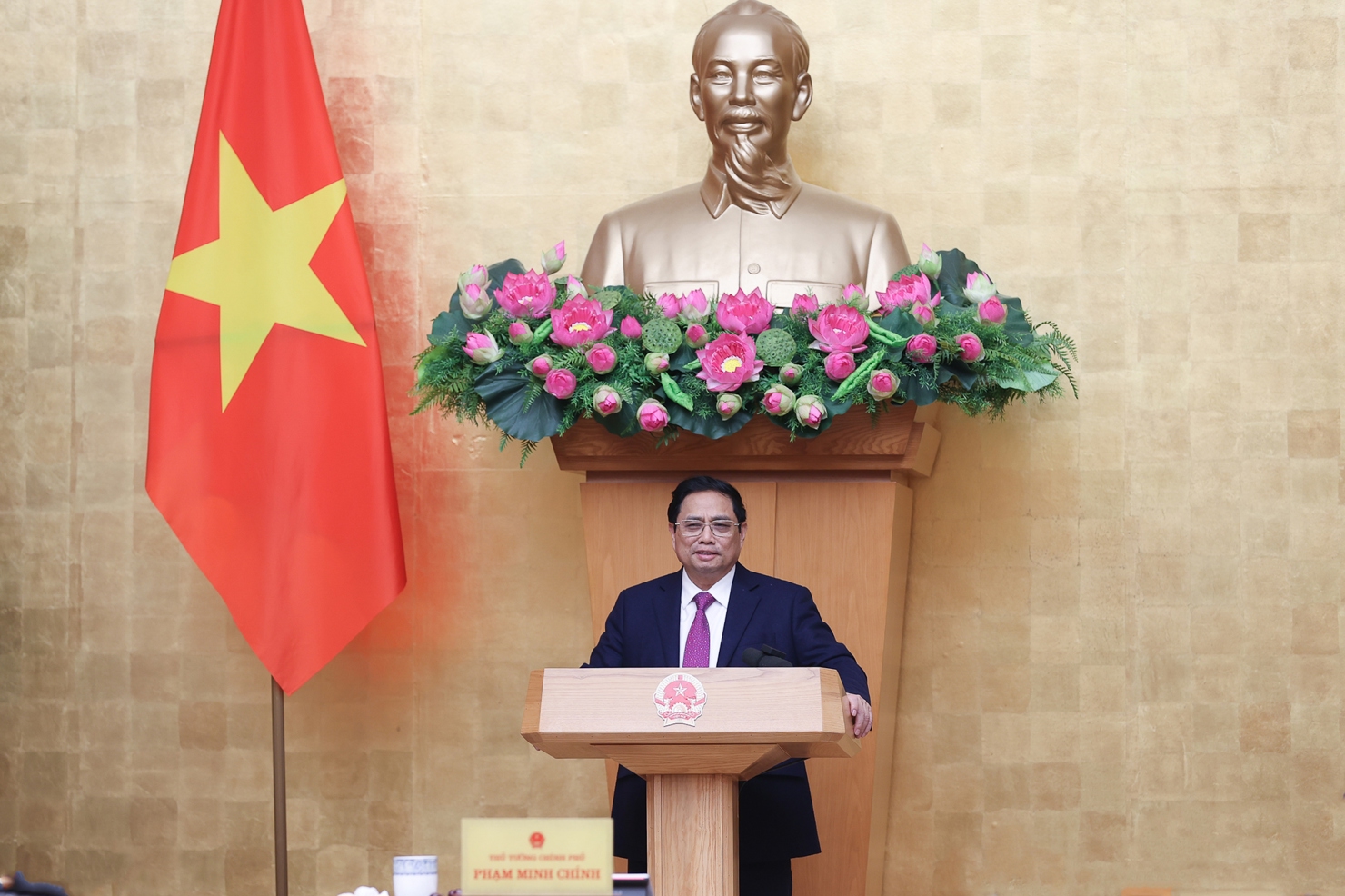 Thủ tướng Phạm Minh Chính: Tập trung triển khai ngay các nhiệm vụ trọng tâm sau Tết. Ảnh VGP/Nhật Bắc